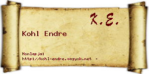 Kohl Endre névjegykártya